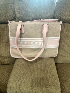 Juicy Couture Blush and Beige Signature Tote Shoulder Bag